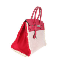 Hermès Framboise Ecru Swift Twill H Fray Fray Birkin 35 PHW Handbag bv