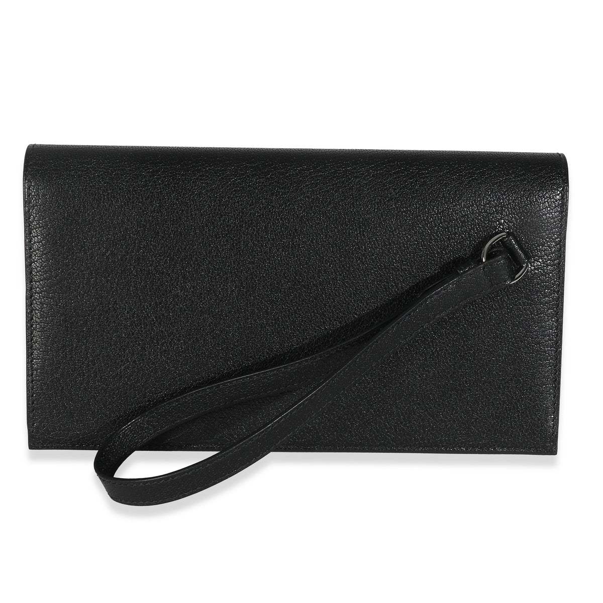 Hermès Black Chevre Chamkila Kelly Pocket Long Wallet EHW Handbag bv