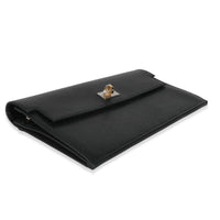 Hermès Black Chevre Chamkila Kelly Pocket Long Wallet EHW Handbag clasp