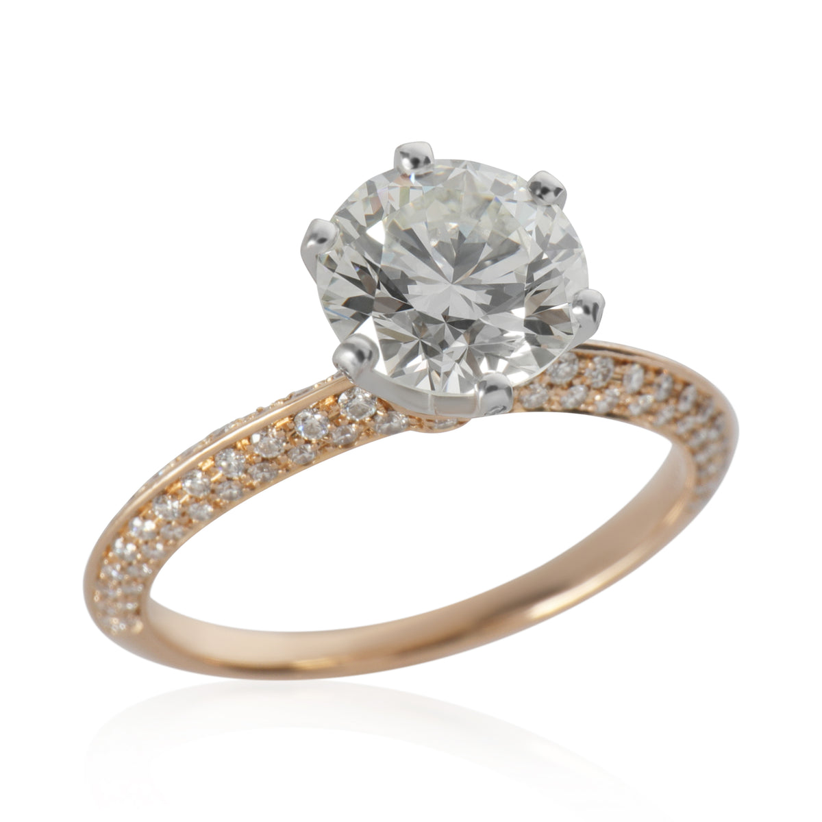 Tiffany & Co. 1.74 ct Round Brilliant Diamond Tiffany Setting Engagement Ring clasp