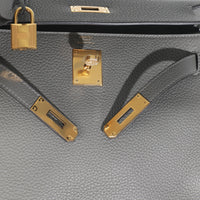 Hermès Etain Clemence Retourne Kelly 28 GHW Handbag ad3