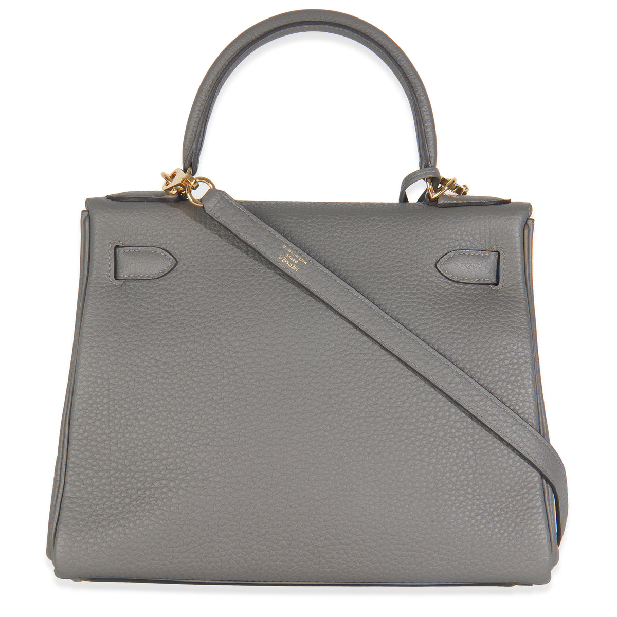 Hermès Etain Clemence Retourne Kelly 28 GHW Handbag bv