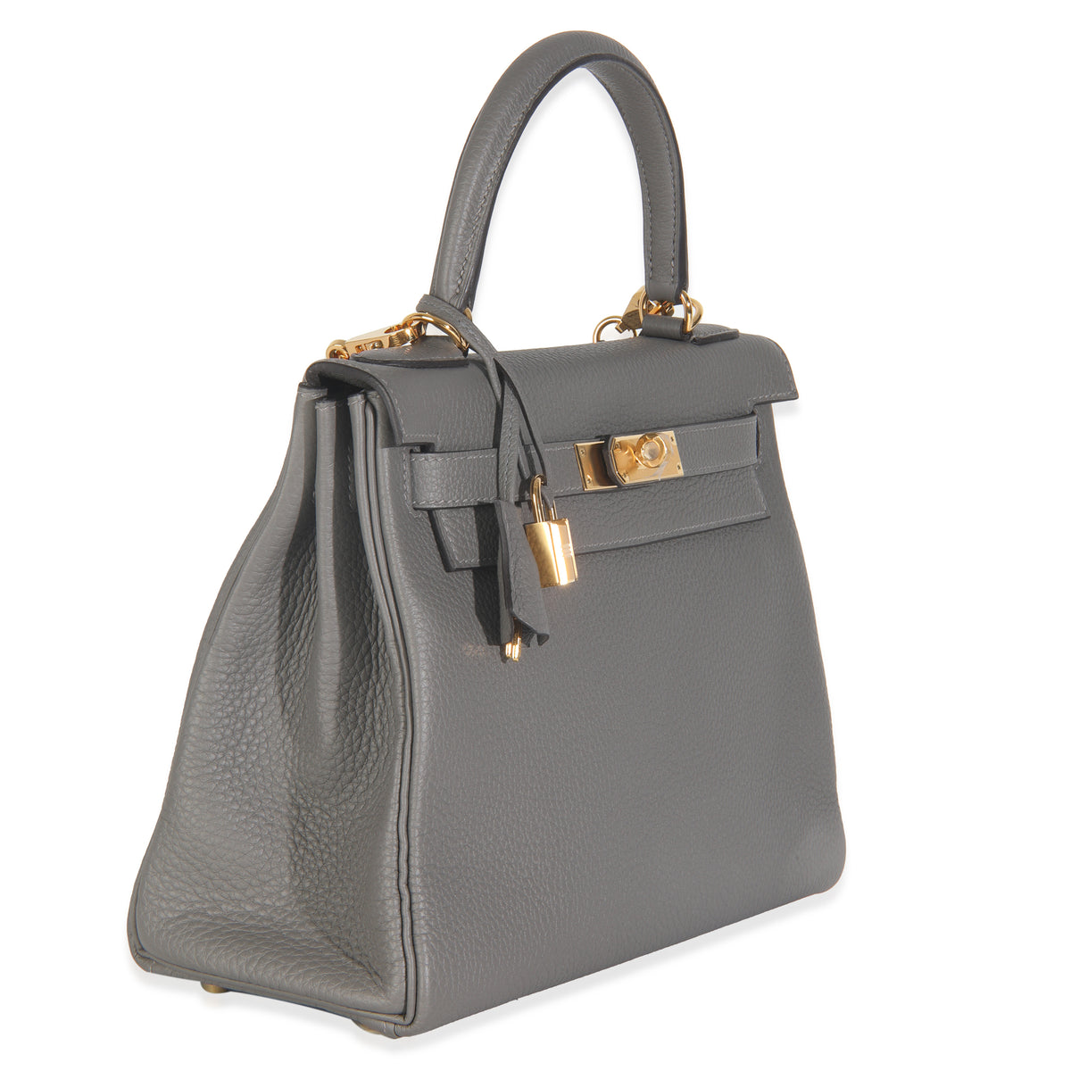 Hermès Etain Clemence Retourne Kelly 28 GHW Handbag sv