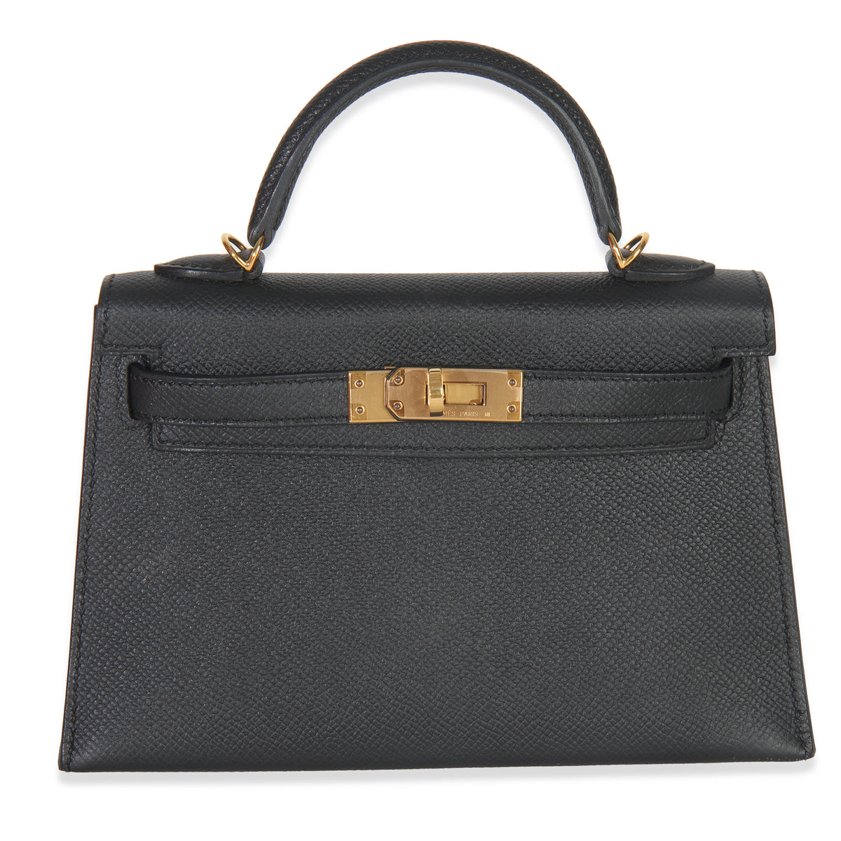 Hermès Black Epsom Sellier Mini Kelly II 20 GHW Handbag sv