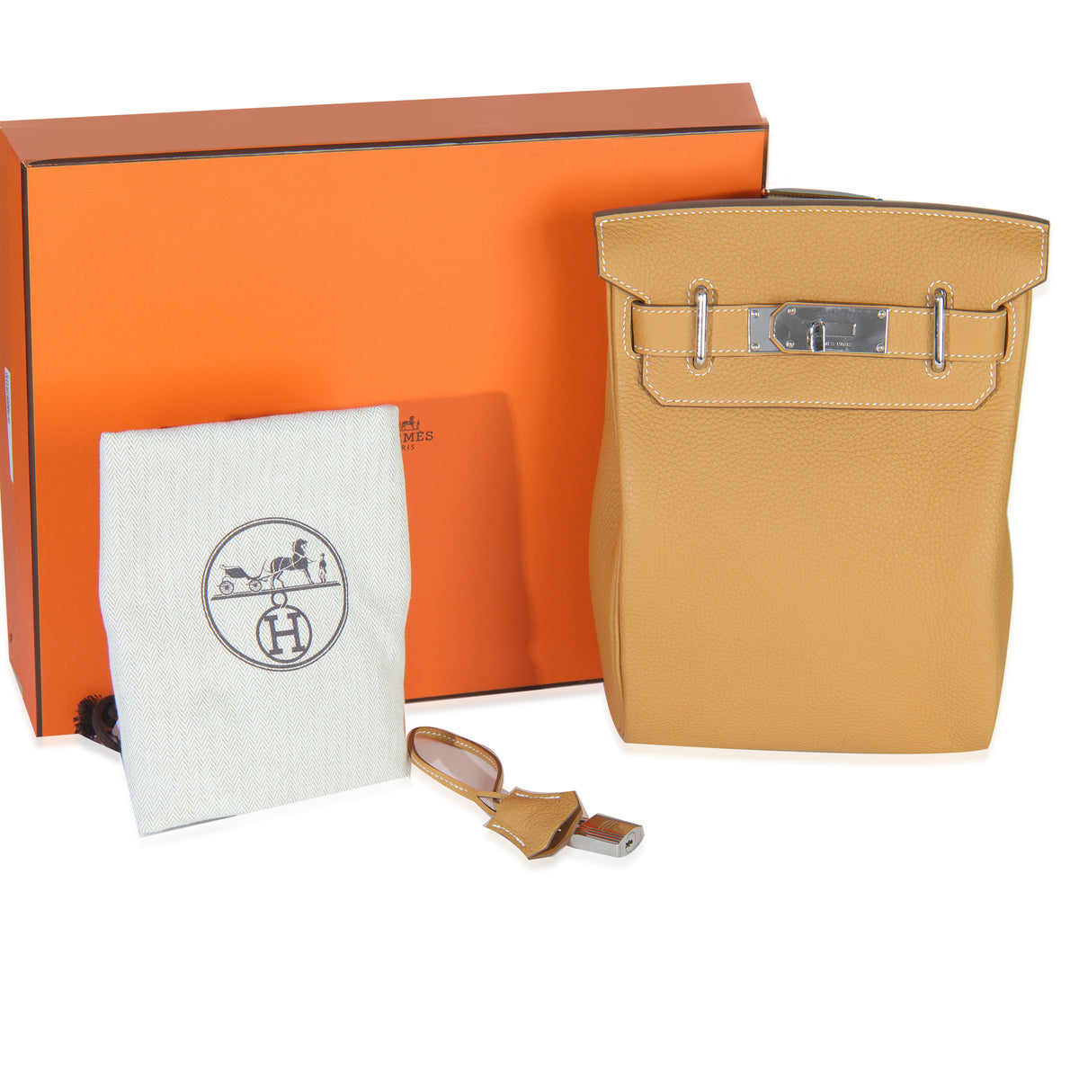 Hermès Naturel Sable Togo Hac A Dos PM PHW Handbag ad2