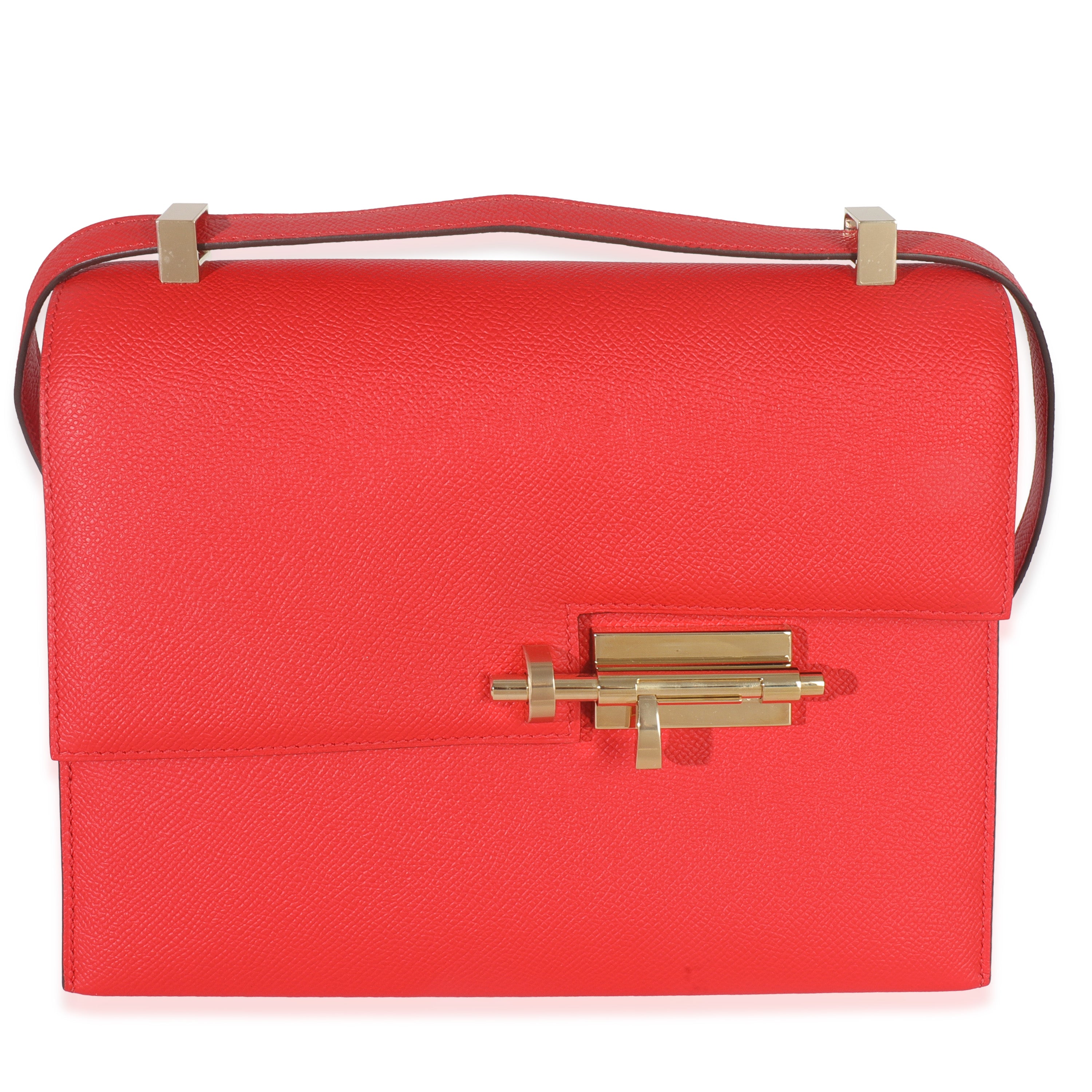Hermès Rouge Coeur Epsom Verrou 23 GHW Handbag fv