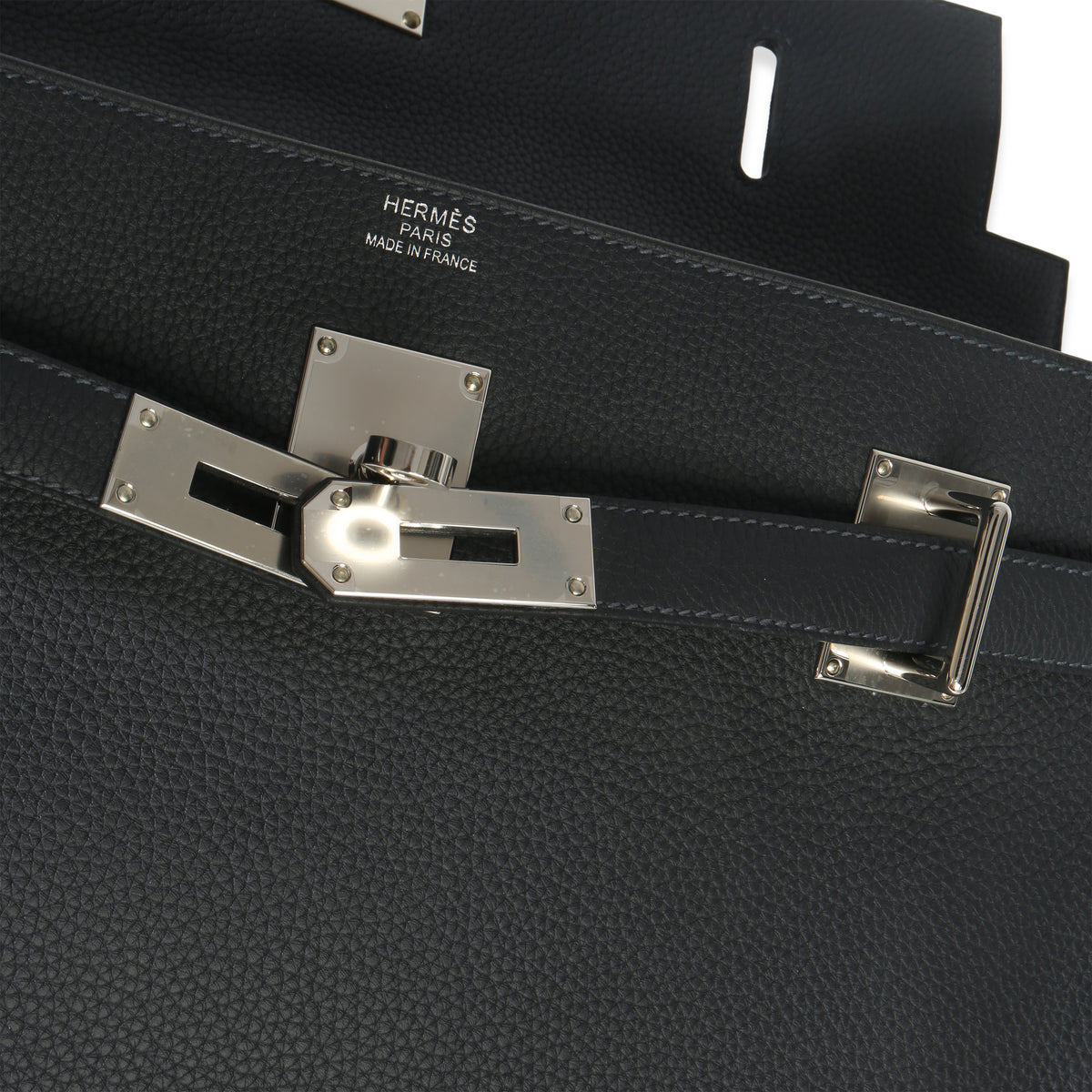 Hermès Plomb Togo Maxi Kelly Retourne 42 PHW Handbag av