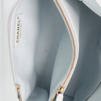 Chanel Light Blue Quilted Caviar Medium Coco Top Handle Handbag Handbag ad1