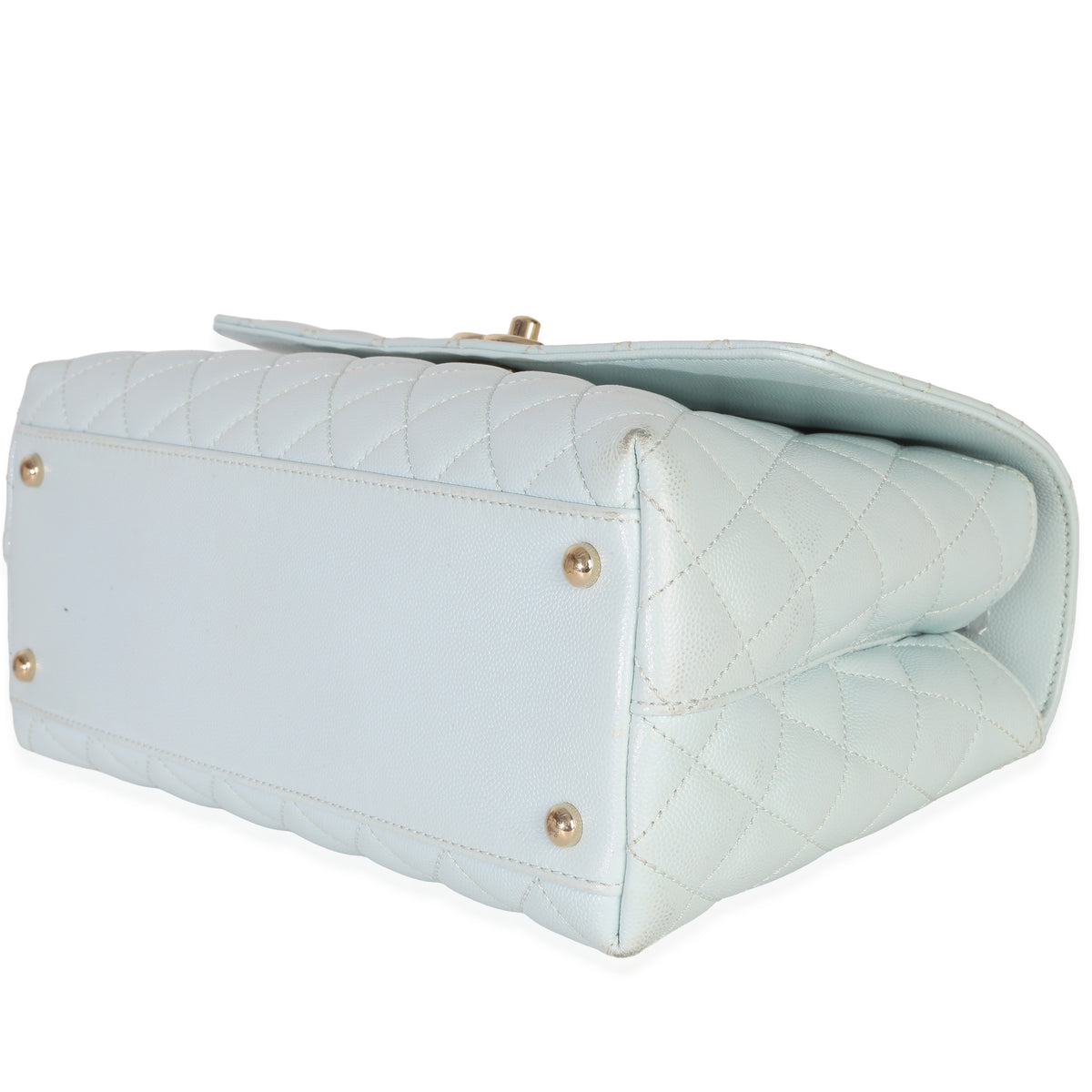 Chanel Light Blue Quilted Caviar Medium Coco Top Handle Handbag Handbag ad2