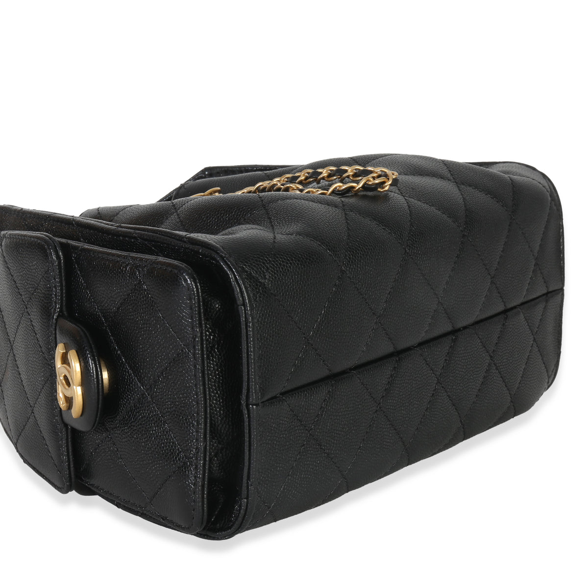 Chanel 26P Black Quilted Caviar Mini  25 Hobo Handbag Handbag ad2