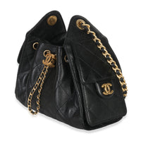 Chanel 26P Black Quilted Caviar Mini  25 Hobo Handbag Handbag sv