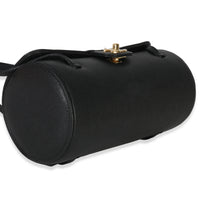 Chanel 26P Black Grained Shiny Calfskin Small Bowling Bag Handbag clasp