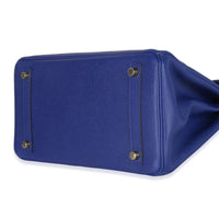 Hermès Bleu Electrique Epsom Birkin 30 GHW Handbag clasp