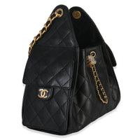Chanel Black Quilted Caviar Small  25 Hobo Handbag Handbag pv