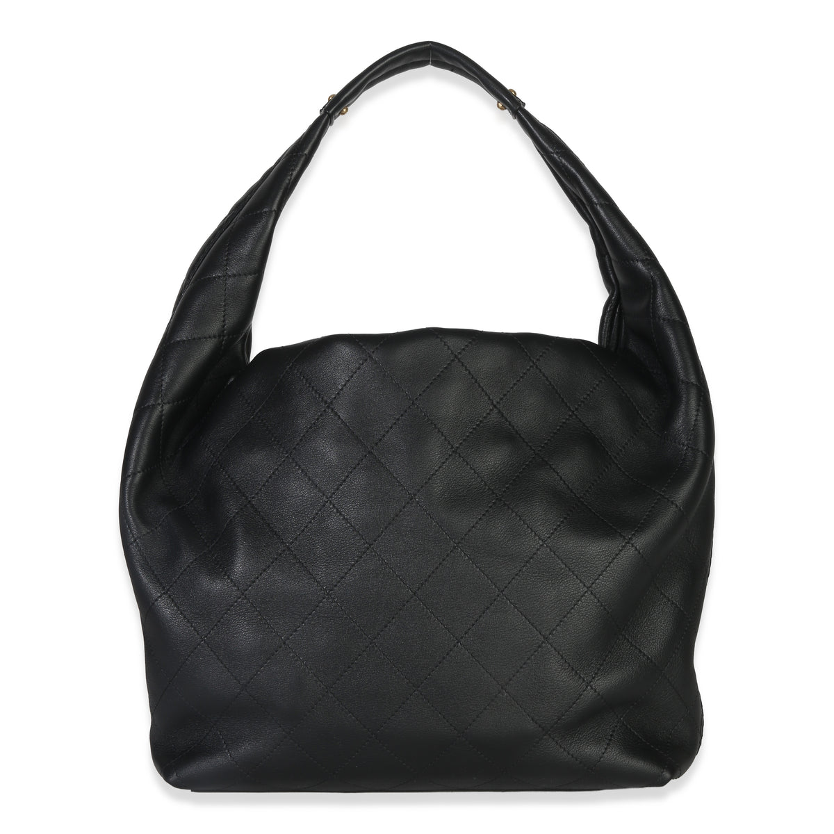 Chanel 26C Black Quilted Calfskin Large Hobo Handbag bv