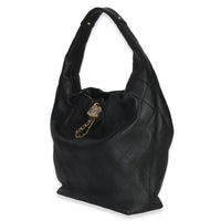 Chanel 26C Black Quilted Calfskin Large Hobo Handbag sv
