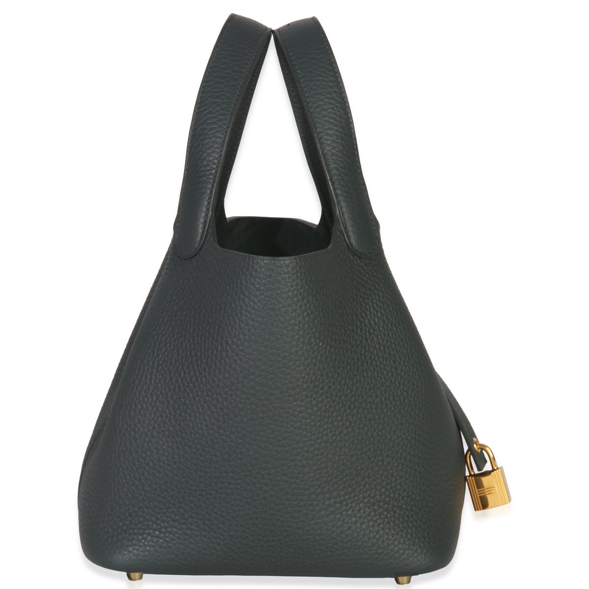 Hermès Vert Fonce Clemence Picotin Lock 18 PM GHW Handbag bv