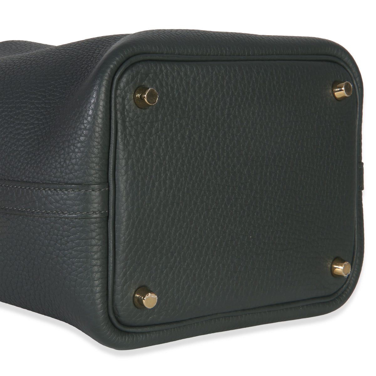 Hermès Vert Fonce Clemence Picotin Lock 18 PM GHW Handbag clasp