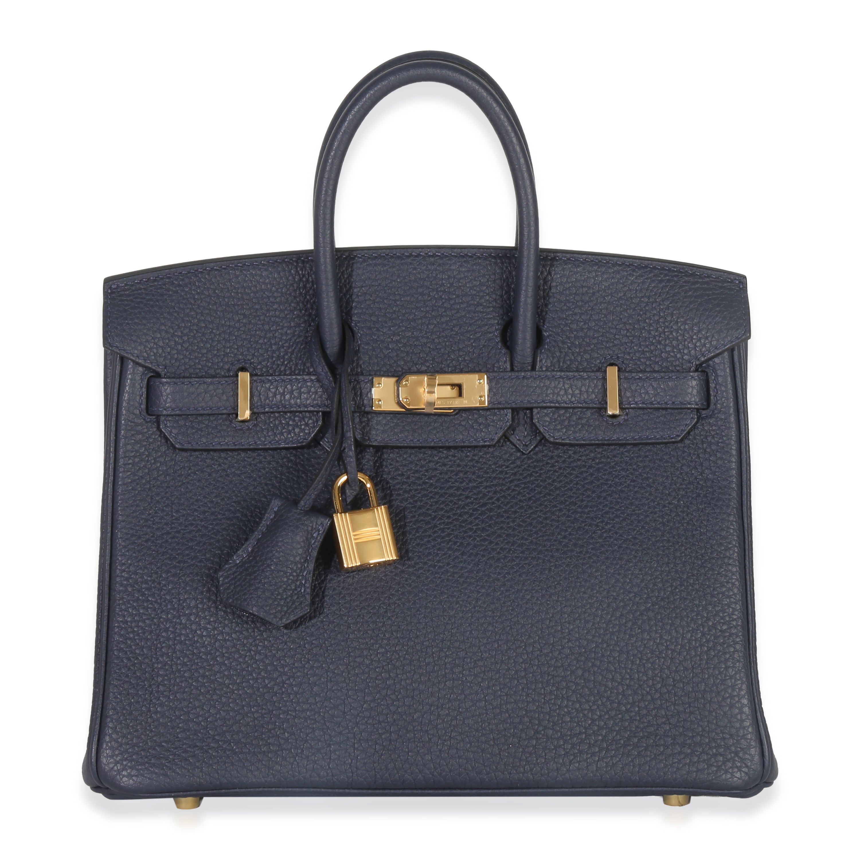 Hermès Bleu Nuit Togo Birkin 25 GHW Handbag fv