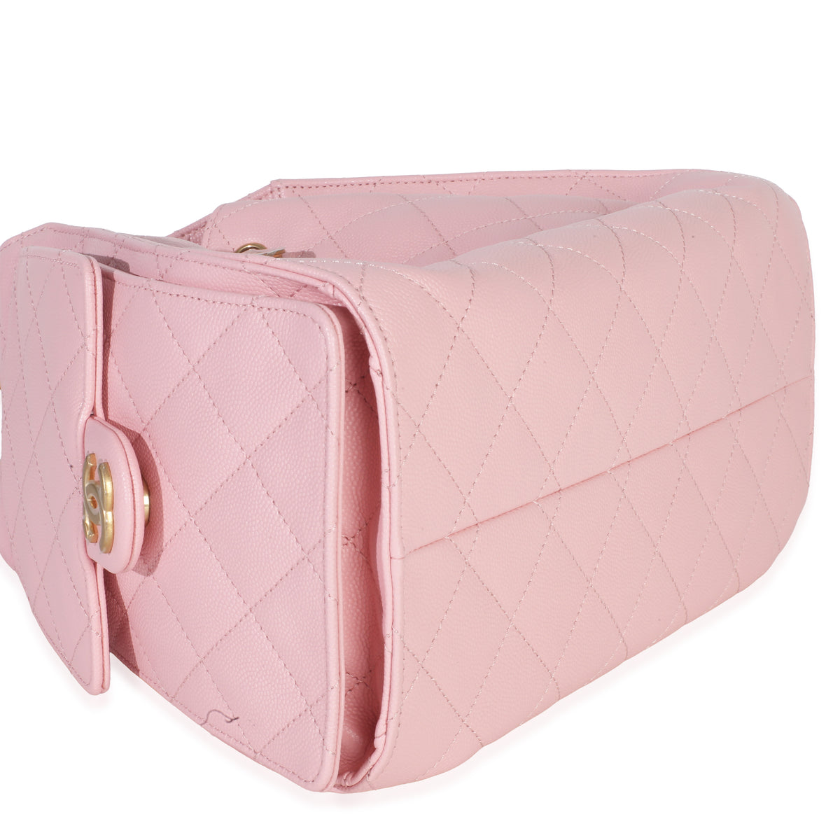 Chanel Pink Quilted Caviar Small  25 Hobo Handbag Handbag clasp