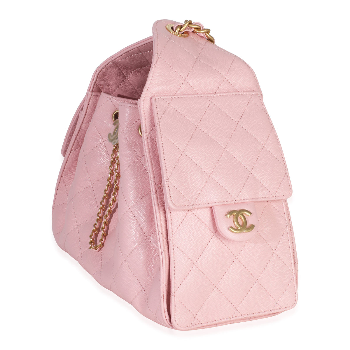 Chanel Pink Quilted Caviar Small  25 Hobo Handbag Handbag sv