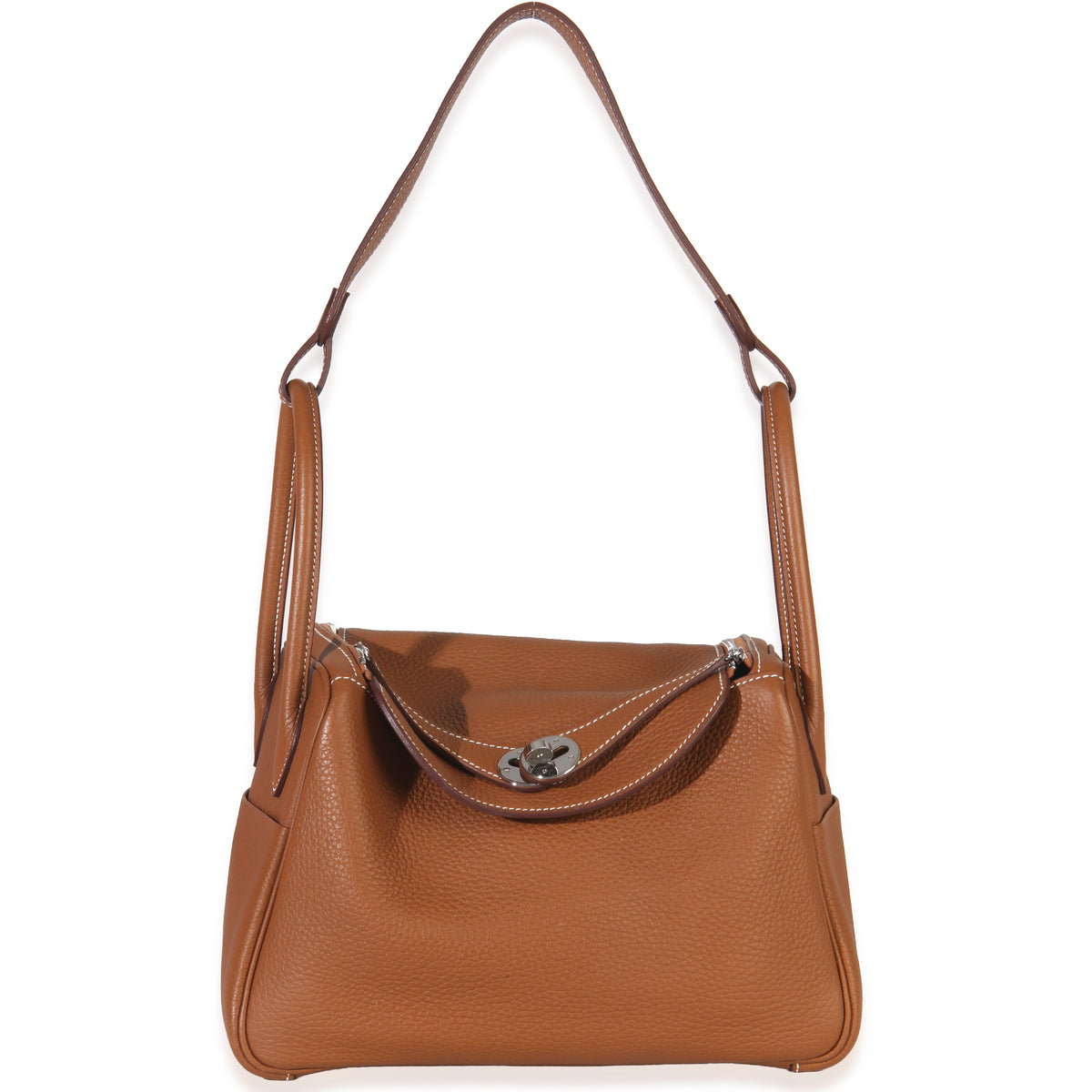 Hermès Gold Clemence Lindy 26 PHW Handbag av