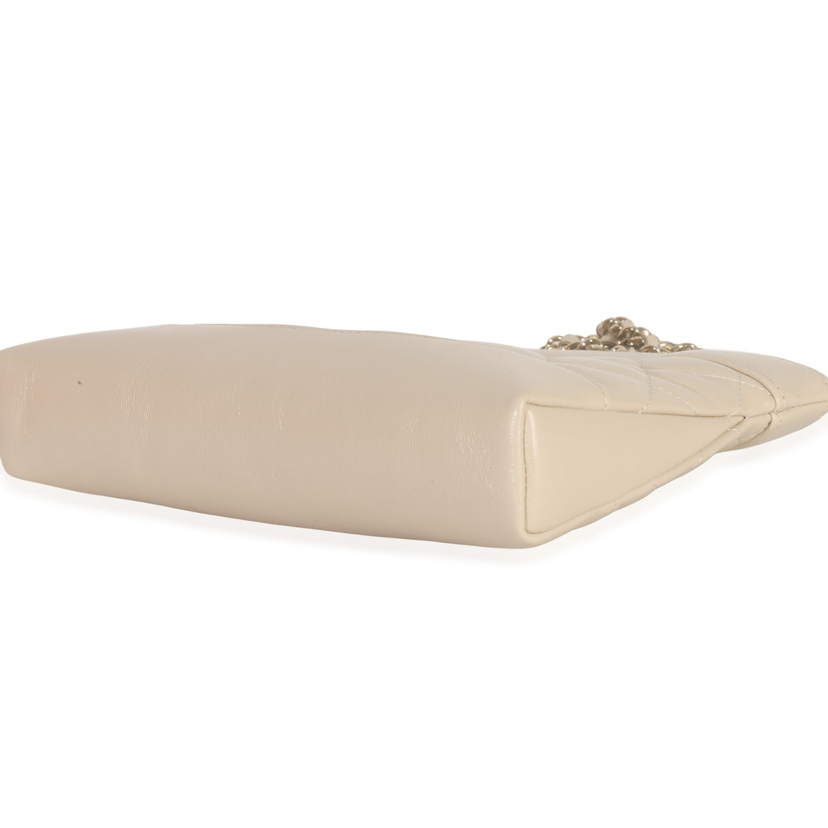 Chanel Beige Shiny Aged Calfskin Quilted Nano Kelly Shopper Handbag clasp