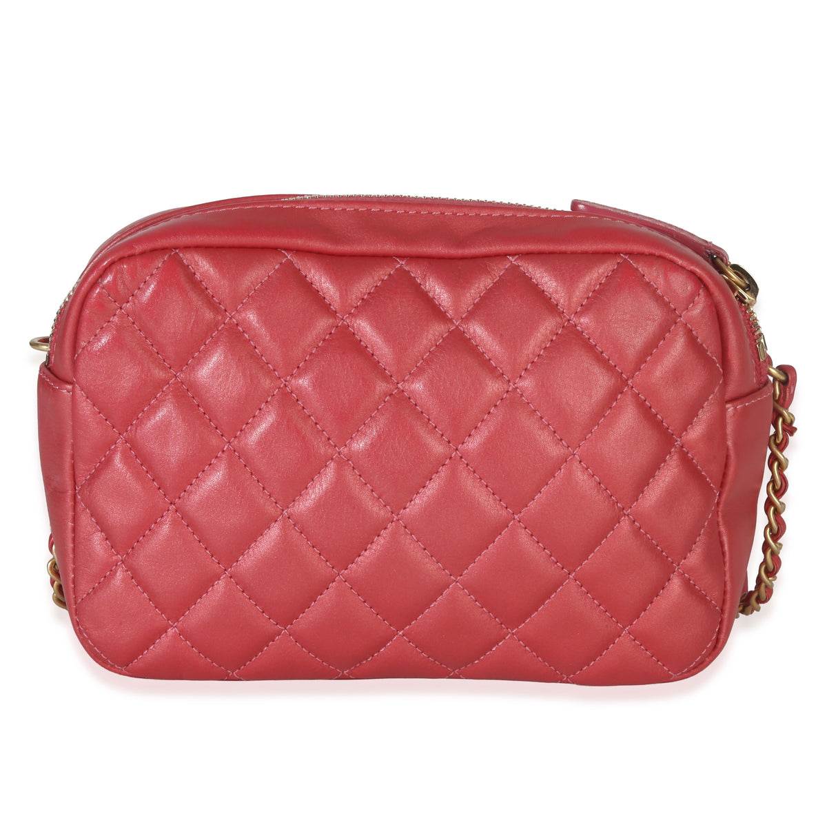 Chanel Pink Iridescent Quilted Lambskin Day Trips Camera Bag Handbag bv