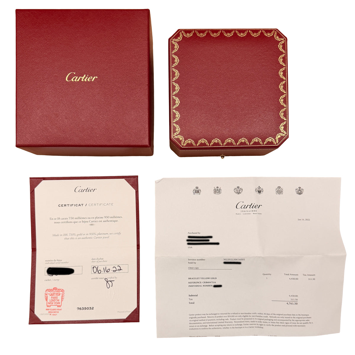 Cartier Yellow Gold  Small Model Love Bracelet box