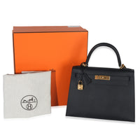 Hermès Black Epsom Kelly Sellier 28 GHW Handbag ad1