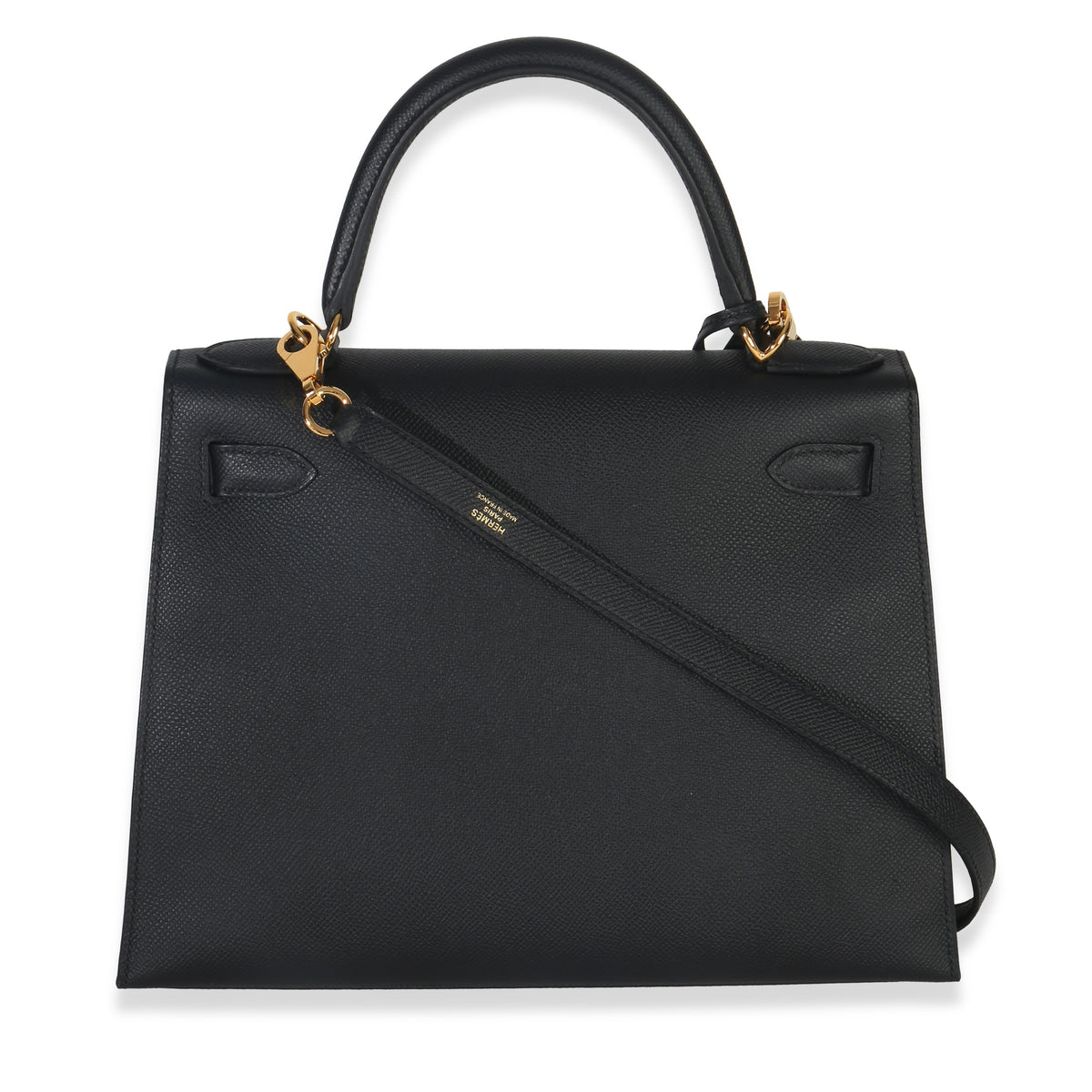Hermès Black Epsom Kelly Sellier 28 GHW Handbag bv