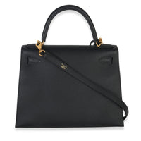 Hermès Black Epsom Kelly Sellier 28 GHW Handbag bv