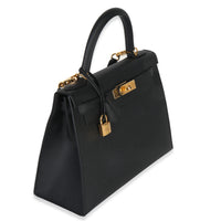 Hermès Black Epsom Kelly Sellier 28 GHW Handbag pv