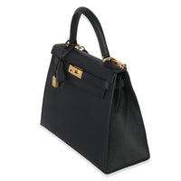 Hermès Black Epsom Kelly Sellier 28 GHW Handbag sv
