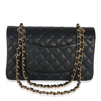 Chanel Black Quilted Caviar Medium Classic Double Flap Handbag Handbag bv