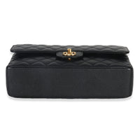 Chanel Black Quilted Caviar Medium Classic Double Flap Handbag Handbag stamp
