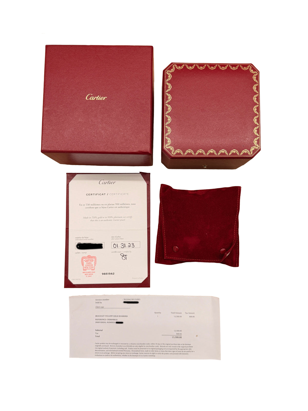 Cartier Yellow Gold Diamond Juste Un Clou Bracelet box