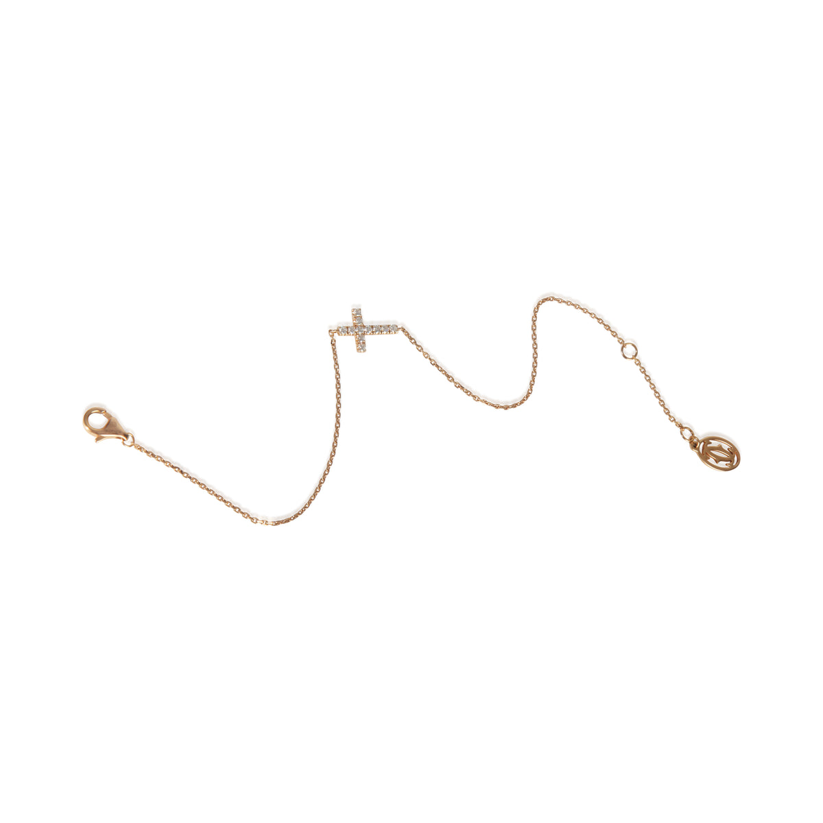 Cartier Rose Gold Diamond Symbols Cross Bracelet bv