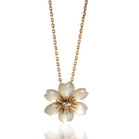 Van Cleef & Arpels Yellow Gold Mother Of Pearl & Diamond Mini Model Rose de Noel fv
