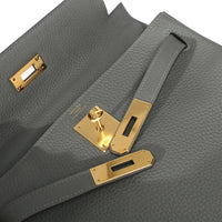 Hermès Gris Meyer Clemence Kelly 28 GHW Handbag ad2