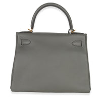 Hermès Gris Meyer Clemence Kelly 28 GHW Handbag stamp