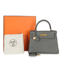 Hermès Gris Meyer Clemence Kelly 28 GHW Handbag sv