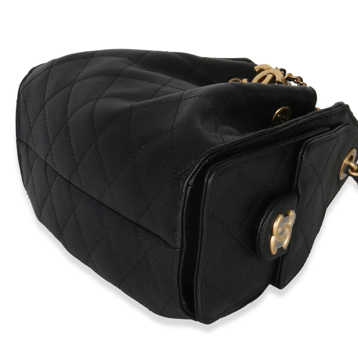 Chanel 26P Black Quilted Caviar Mini  25 Hobo Handbag Handbag clasp