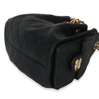 Chanel 26P Black Quilted Caviar Mini  25 Hobo Handbag Handbag clasp