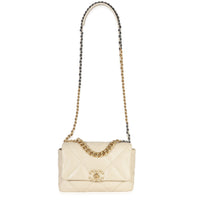Chanel Beige Quilted Lambskin Medium  19 Flap Bag Handbag av