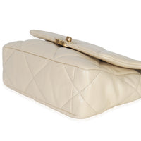 Chanel Beige Quilted Lambskin Medium  19 Flap Bag Handbag box