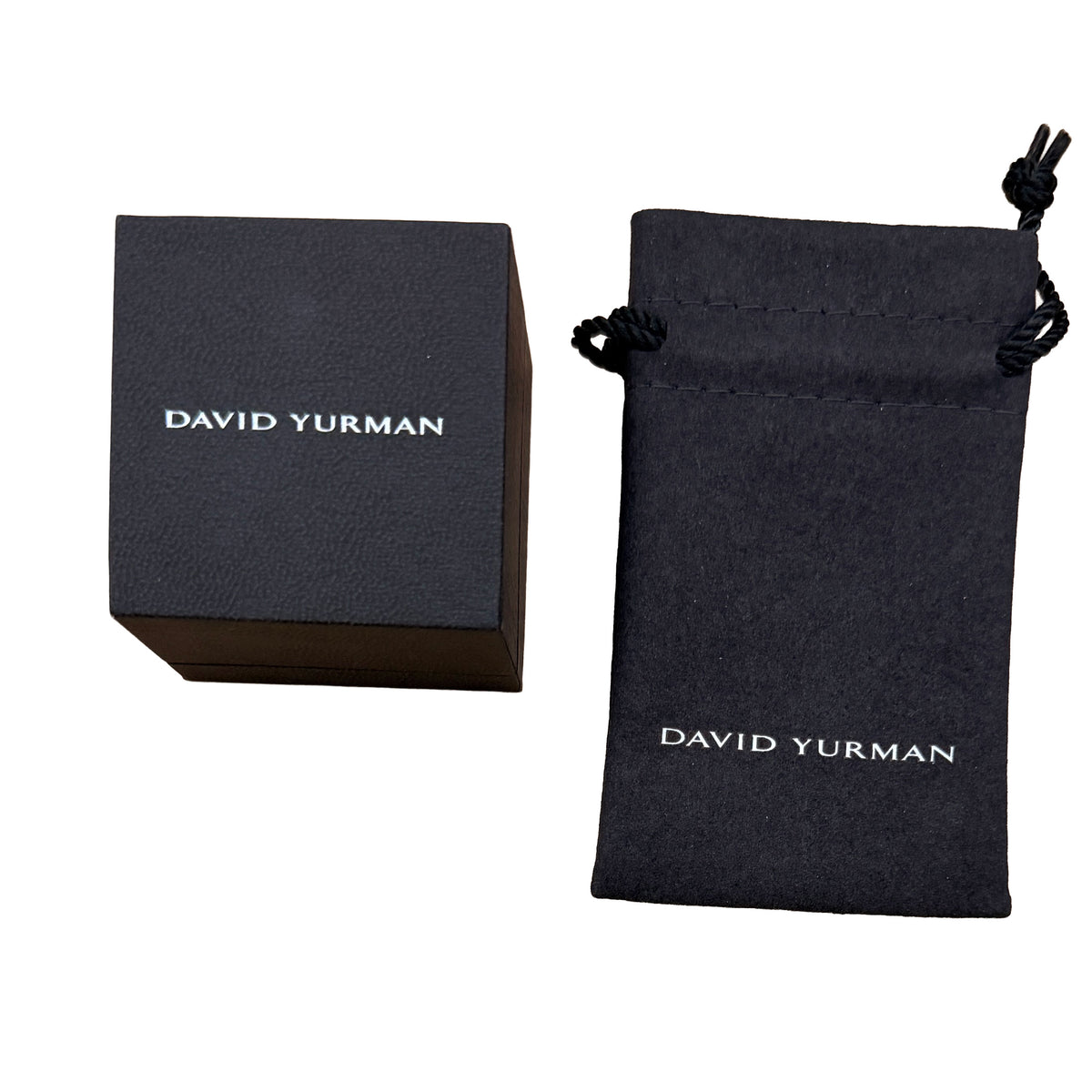 David Yurman White Gold  Forged Carbon Ring box