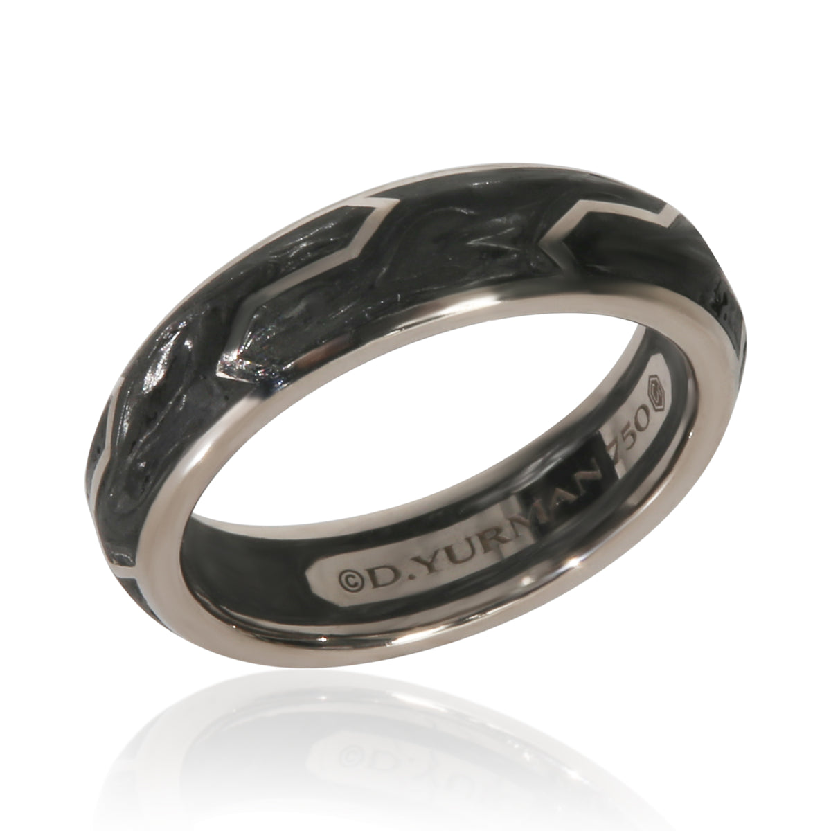 David Yurman White Gold  Forged Carbon Ring bv