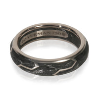 David Yurman White Gold  Forged Carbon Ring fv