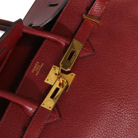 Hermès Rouge Grenat Chevre de Coromandel Birkin 35 PHW Handbag ad1
